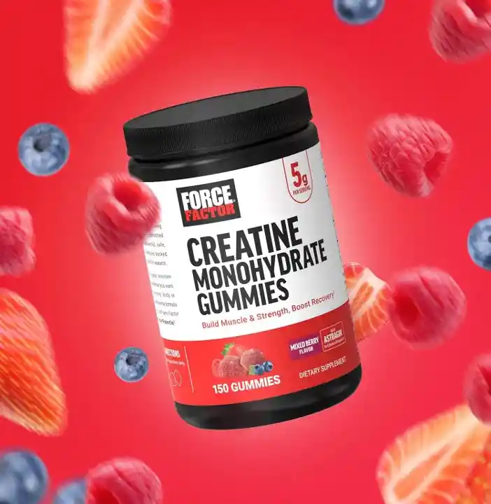Gomitas De Monohidrato Creatina Force Factor Sabor A Frutos Rojos