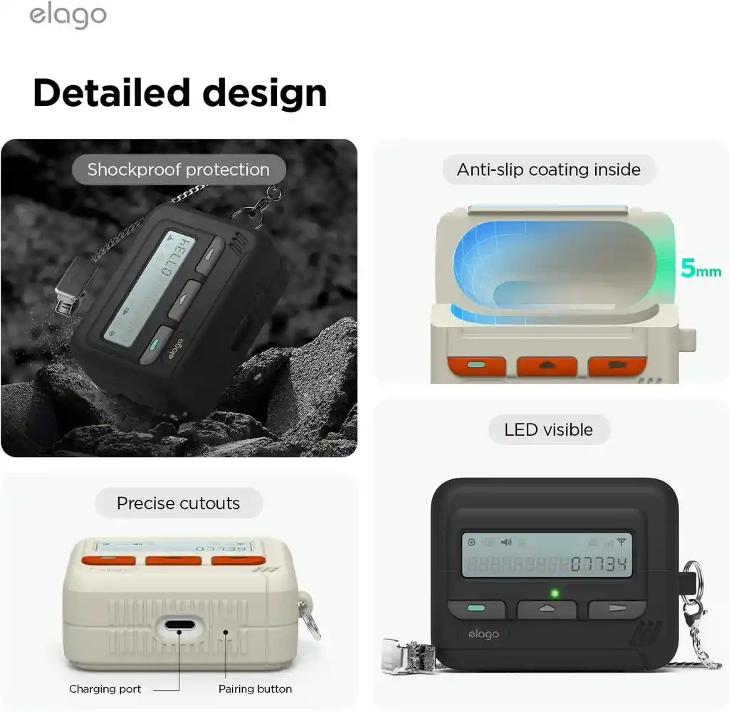 Estuche Para Galaxy Buds 3 / Buds 3 Pro Pager Con Clip Cadena En Stone