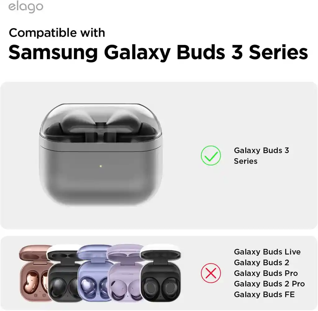Estuche Para Galaxy Buds 3 / Buds 3 Pro Pager Con Clip Cadena En Stone
