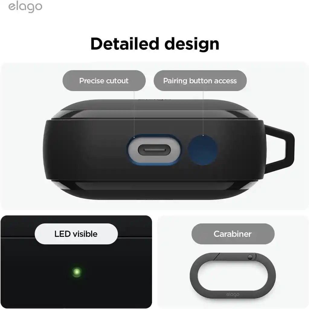 Estuche Para Galaxy Buds 3 / Buds 3 Pro Edc Con Arnes En Negro