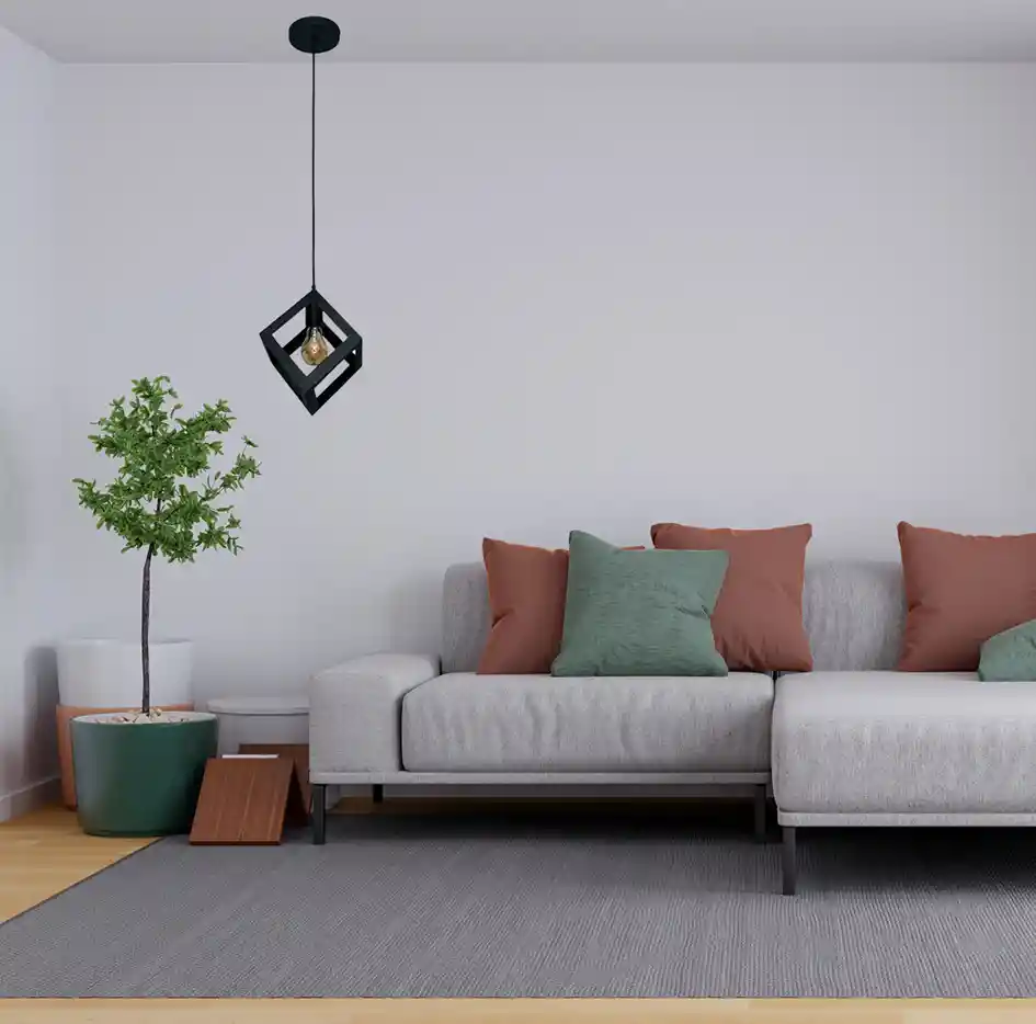 Lámpara De Techo Charlote Cubo Cuadrado Diseño Decorativo Moderno