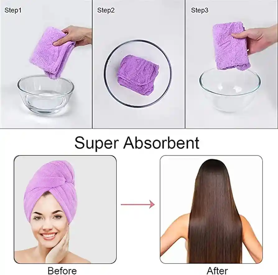Gorro Toalla De Baño Con Turbante De Secado Rápido, Práctico Forro Polar Mágico