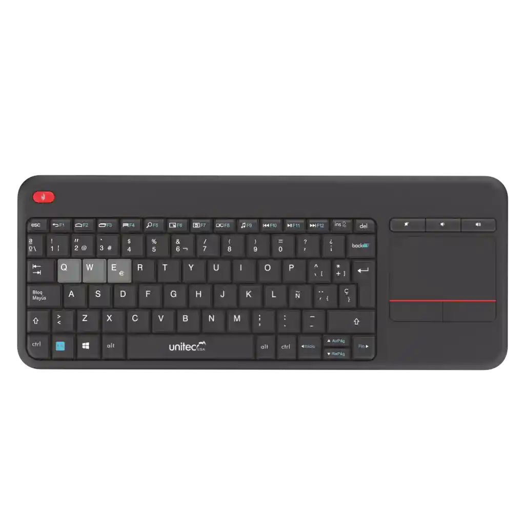 Teclado Para Pc Bluetooth + Receptor / Touchpad Integrado / Unitec W001