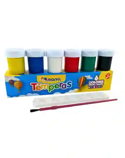 Tempera Marfil X 6 Unidades Colores Surtidos