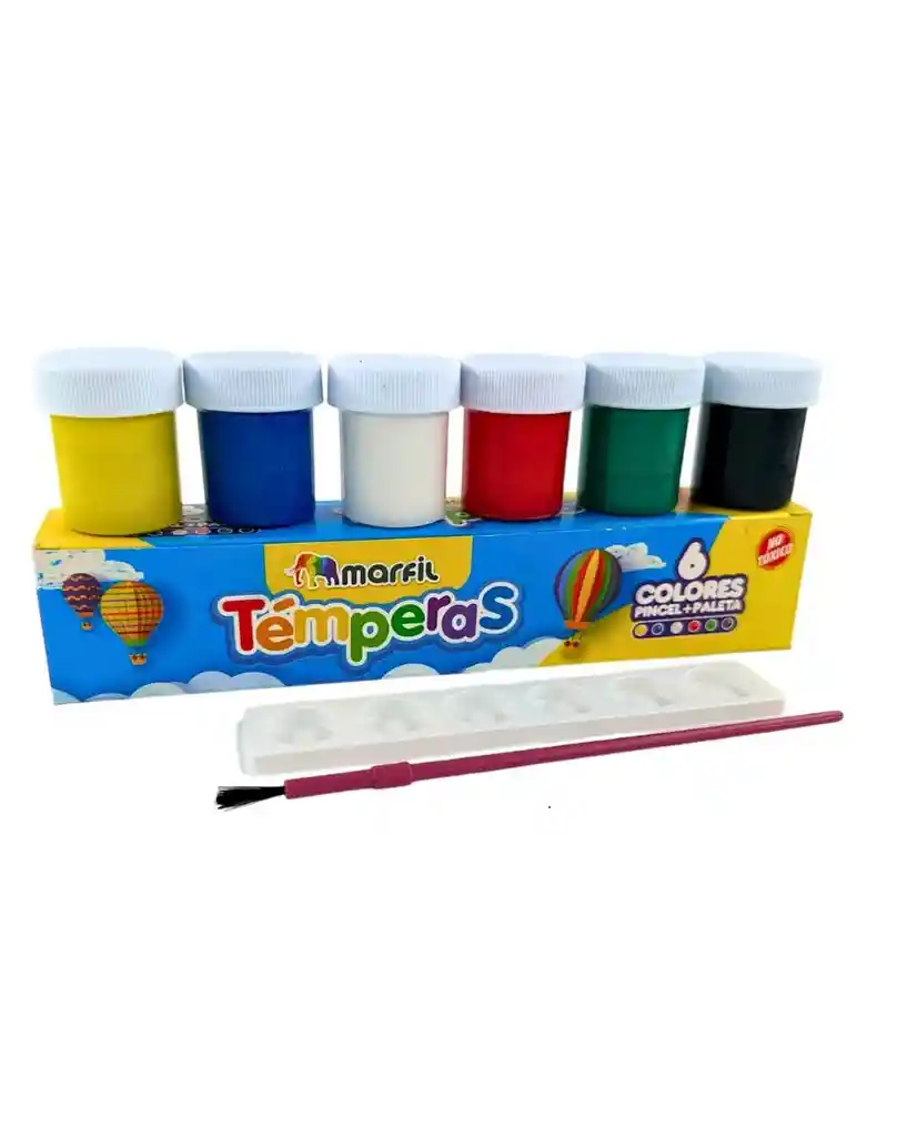 Tempera Marfil X 6 Unidades Colores Surtidos