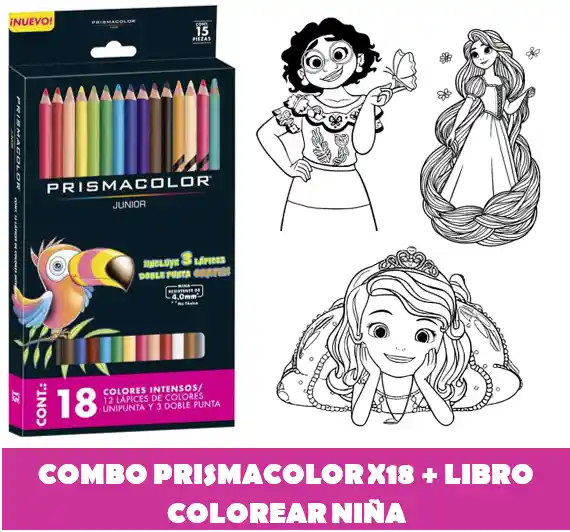 Colores Prismacolor +libro Colorear Niña