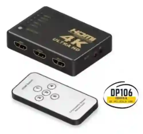 Switch Hdmi 5 Puertos Con Selector Y Control Inalambrico / Splitter / Multiplicador De Video