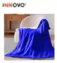 Cobija Térmica Cubre Cama Doble Faz Manta Ovejera Terciopelo 180x240 Cm Azul Innovo Home