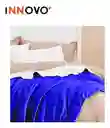 Cobija Térmica Cubre Cama Doble Faz Manta Ovejera Terciopelo 180x240 Cm Azul Innovo Home