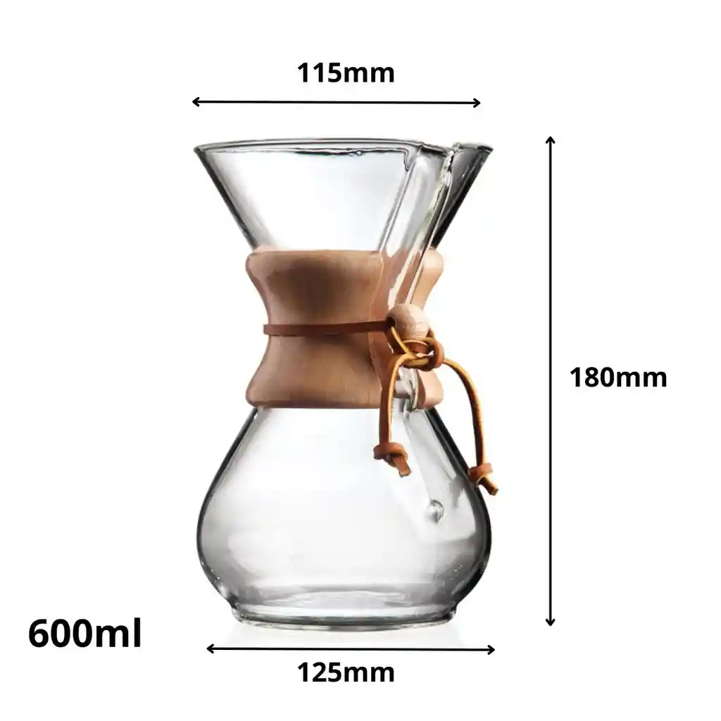 Cafetera Chemex 600 Ml Vidrio Borosilicato Color Blanco F-904bm
