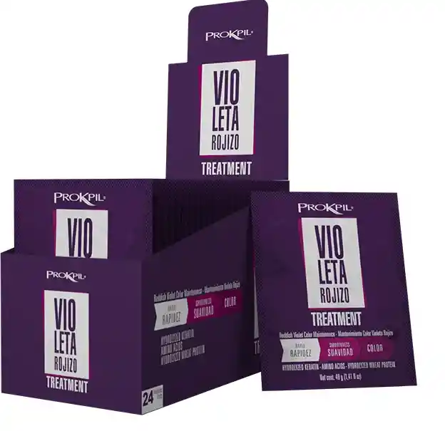 Matizante En Sobre Para El Tratamiento Del Cabello Color Violeta Rojizo - Prokpil 40gr