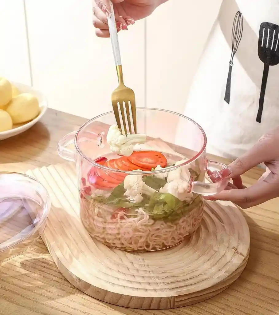 Ollas Transparentes Cocinar 1500 Ml Cristal Resistente Calor