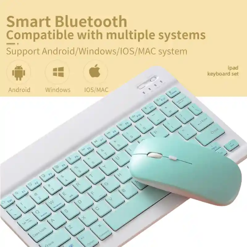 Kit Teclado + Raton Inalambrico Recargable Bluetooth