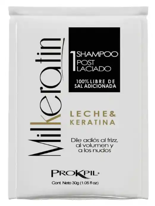 Shampoo En Sobre 1 Post Laciado, Leche Y Keratina - Milkeratin Prokpil 30 Gr