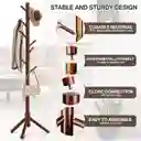Perchero En Madera 3 En 1 Ajustable 8 Puestos Organizador De Ropa