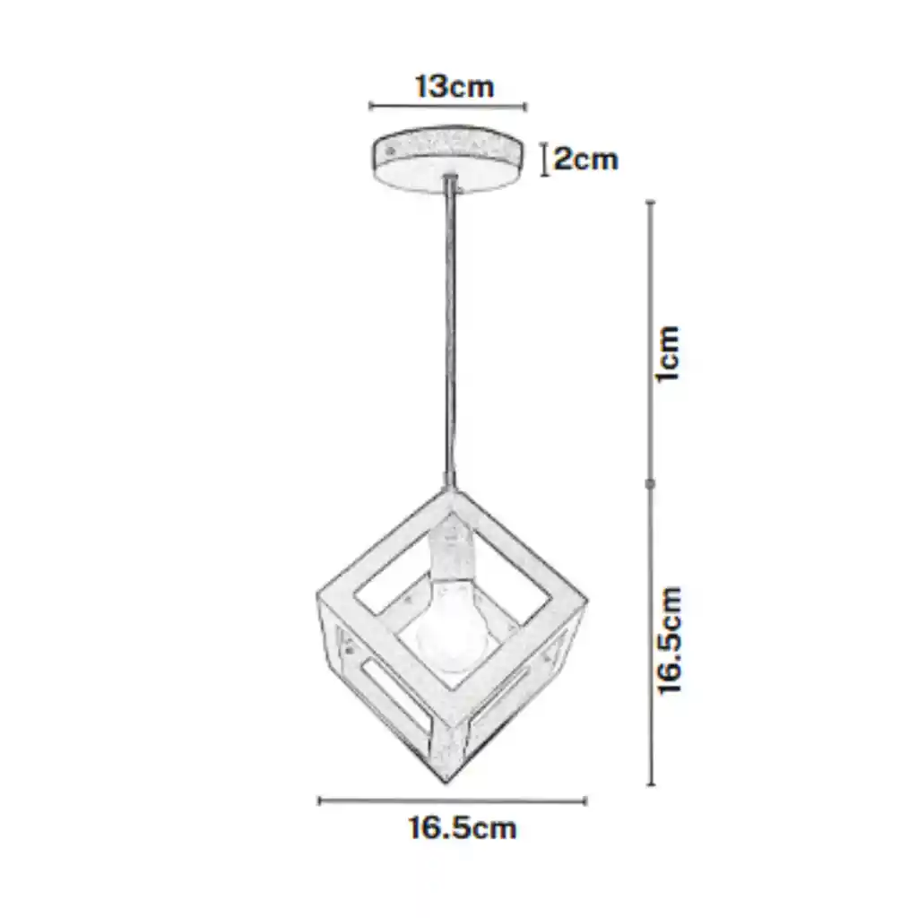 Lámpara De Techo Charlote Cubo Cuadrado Diseño Decorativo Moderno
