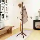 Perchero En Madera 3 En 1 Ajustable 8 Puestos Organizador De Ropa