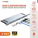 Multipuerto Hub 12 En 1 Multipuerto Tipo C Puerto Red Lan Hdmi Vga Innovo