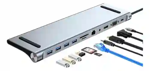 Multipuerto Hub 12 En 1 Multipuerto Tipo C Puerto Red Lan Hdmi Vga Innovo