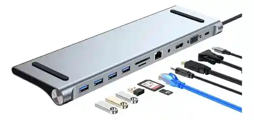 Multipuerto Hub 12 En 1 Multipuerto Tipo C Puerto Red Lan Hdmi Vga Innovo