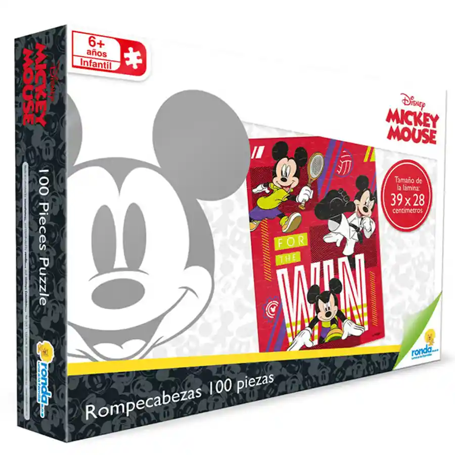 Rompecabezas 100 Piezas Disney Mickey Deportes Ronda