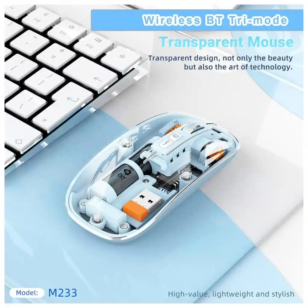 Mouse Transparente Recargable Pixart