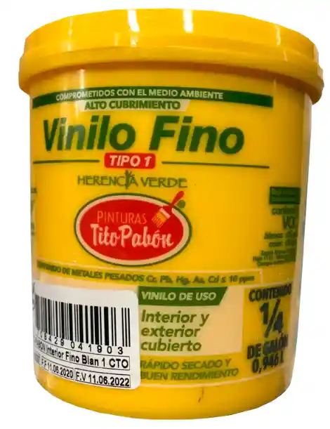 1/4 Vinilo Negro Tipo 1