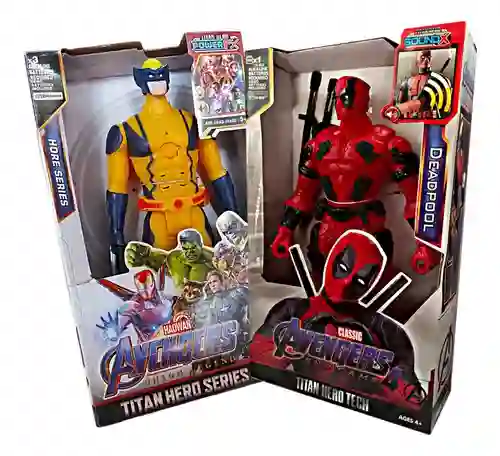 Muñecos Wolverine Deadpool Set 28cm Sonidos Juguete Niños