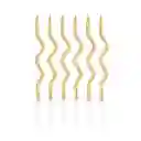 Vela Espiral Dorada Lisa X6 Unidades