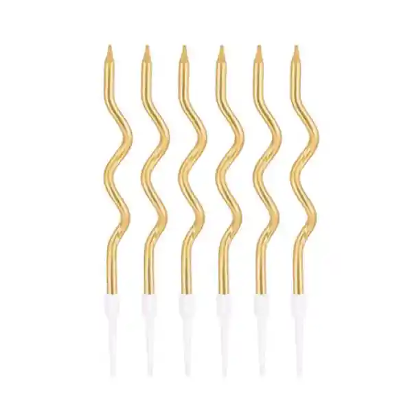 Vela Espiral Dorada Lisa X6 Unidades