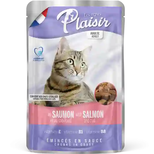 Plaisir Pouch Cat Adulto Sterilised Salmon And Cod X 100 Gr