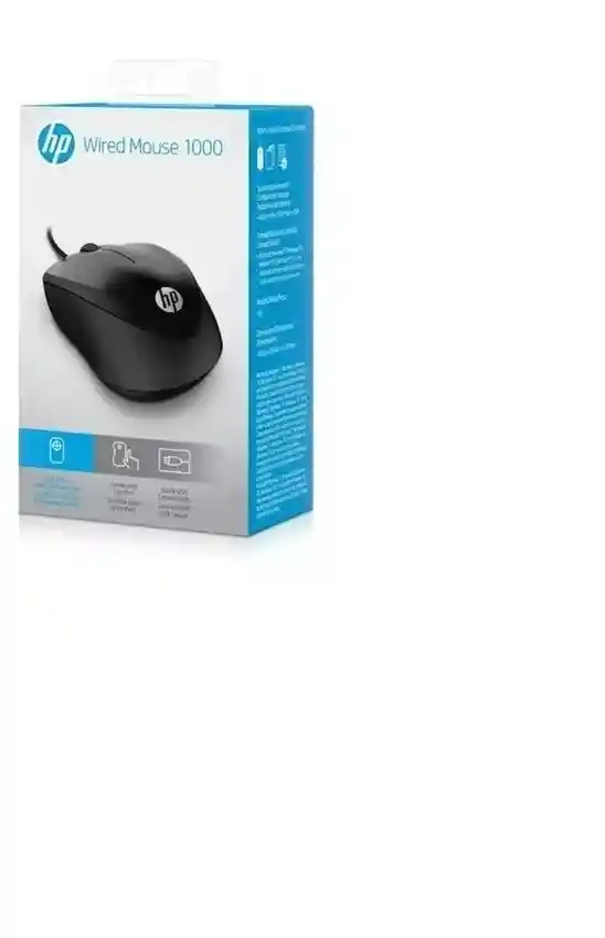 Mouse Alambrico Usb Hp 1000 Negro 4qm14aa#abl