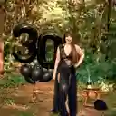 Globo Número Metalizado Negro / 32" Pulgadas X1 Unidad