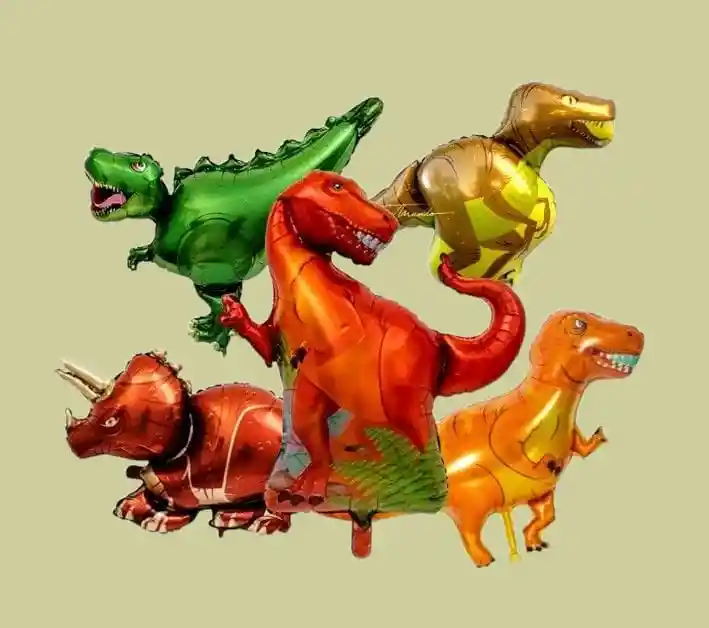 Bouquet X5 Globos Metálizados Dinosaurios