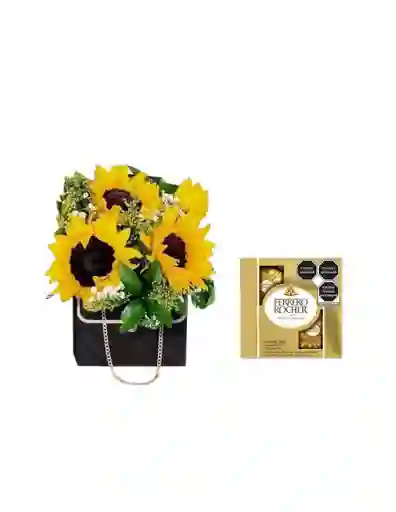 Cartera De 4 Girasoles Chocolates X4