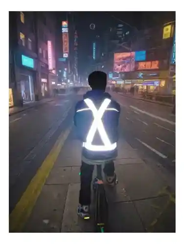 Chaleco Reflectivo Seguridad Motociclistas Alto Brillo Elást
