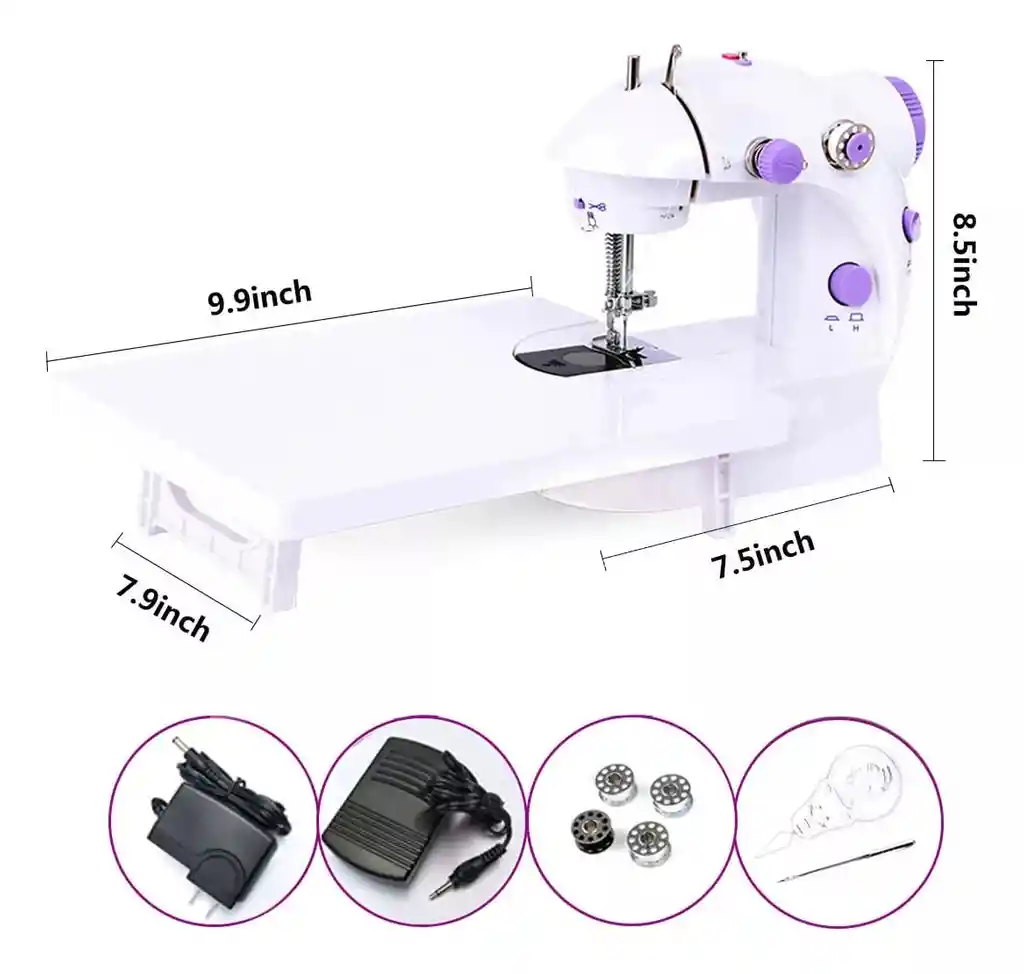 Mini Máquina De Coser Con Mesa Con Extensión