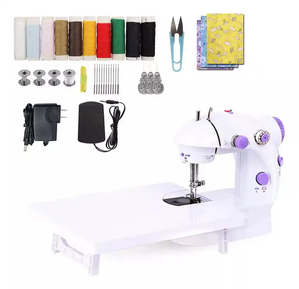 Mini Máquina De Coser Con Mesa Con Extensión