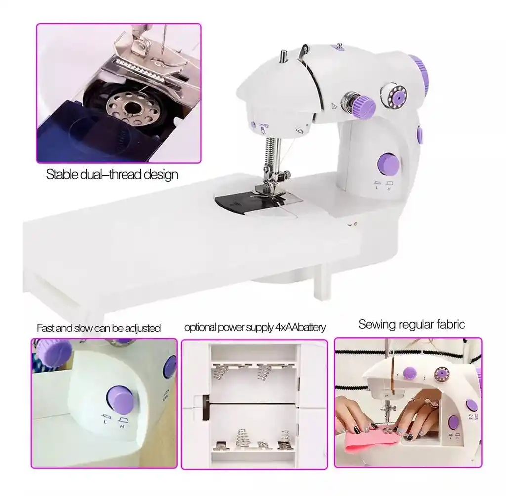 Mini Máquina De Coser Con Mesa Con Extensión