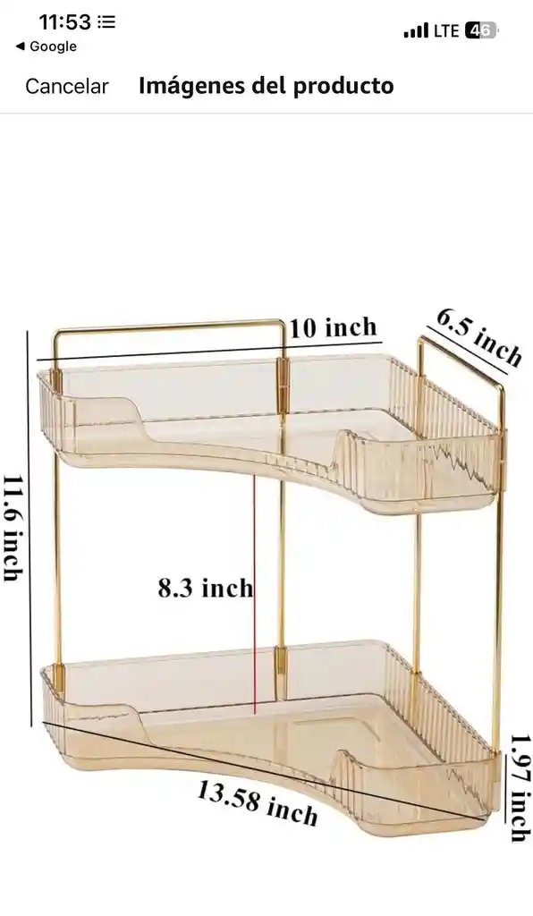 Organizador De Cosmeticos Esquinero