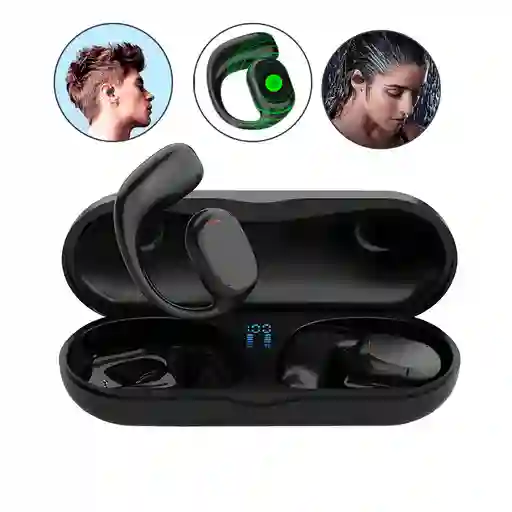 Auriculares Oseos Impermeables Con Microfono + Banco Carga