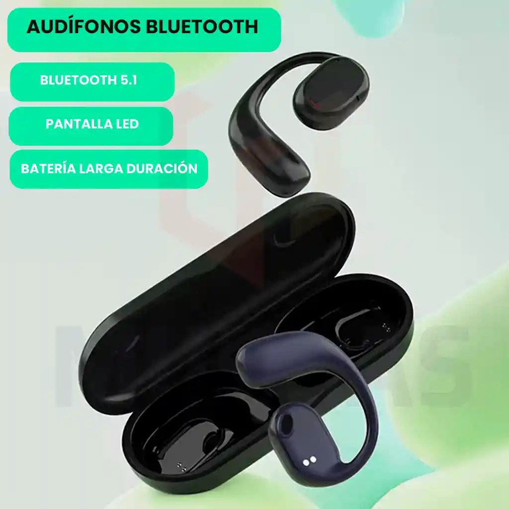 Auriculares Oseos Impermeables Con Microfono + Banco Carga