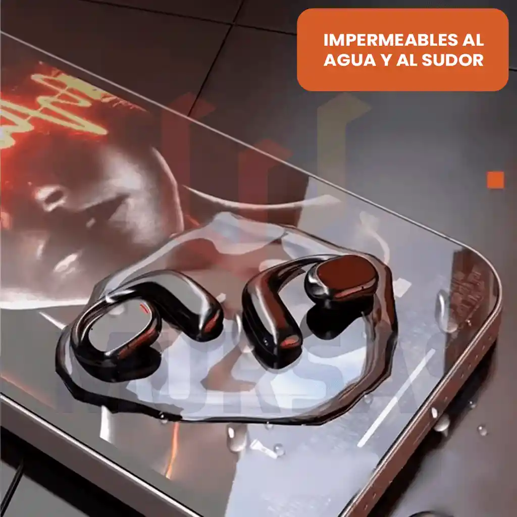 Auriculares Oseos Impermeables Con Microfono + Banco Carga
