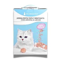 Arena Para Gato Calabaza Mixta Tofu Y Bentonita Con Aroma A Leche X 2,5kg