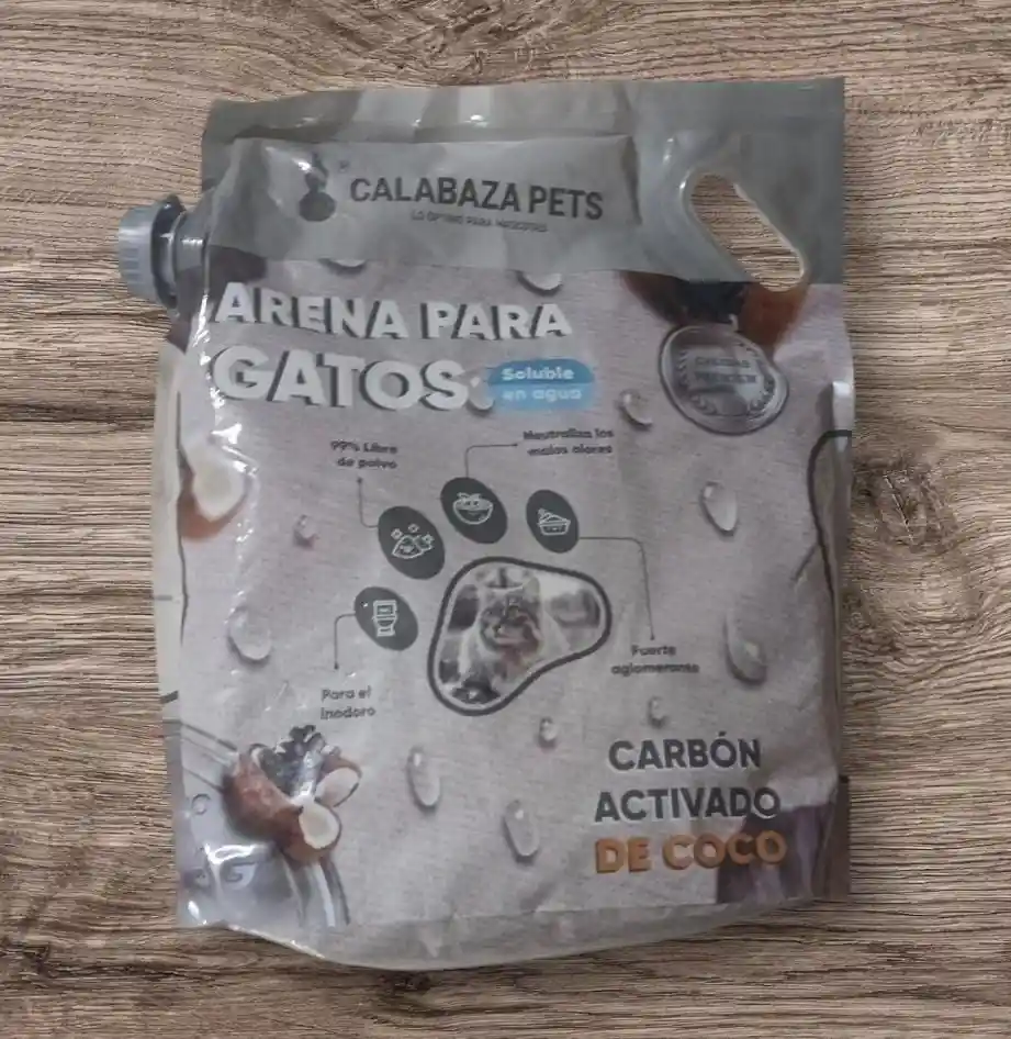 Arena Para Gato Calabaza Bentonita Soluble En Agua X 5kg