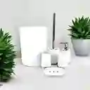 Set Accesorios Baño 6 Pcs Vaso Dispensador Jabón Portacepillo Blanco