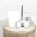 Set Accesorios Baño 6 Pcs Vaso Dispensador Jabón Portacepillo Blanco