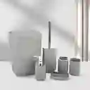 Set Accesorios Baño 6 Pzs Vaso Dispensador Jabón Porta Cepillo Gris