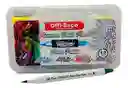 Plumones Punta Pincel Lettering X 12 Unidades Doble Punta Colores Surtidos Offi Esco Oe-096