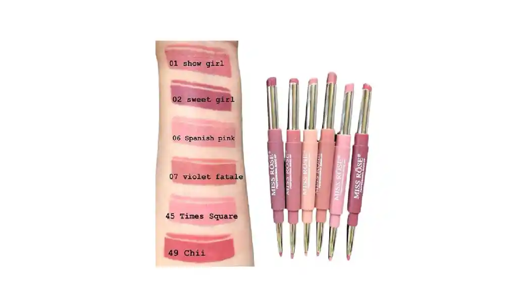 Labial Doble Matte Tono 43 Miss Rose